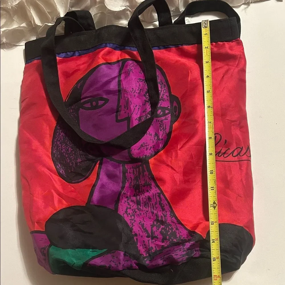 Picasso Artistic Red and Purple Tote Bag